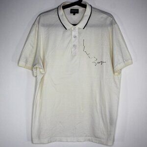 Giorgio Armani Mens 54 Signature Logo Polo Shirt RARE H981